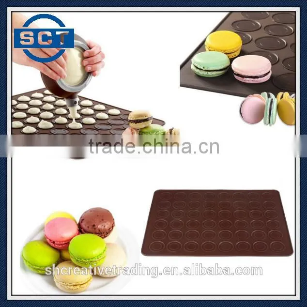 Silicone Macaron Mat Pastry Cookie Muffin Baking Tray Mold Mould DIY 48-Capacity