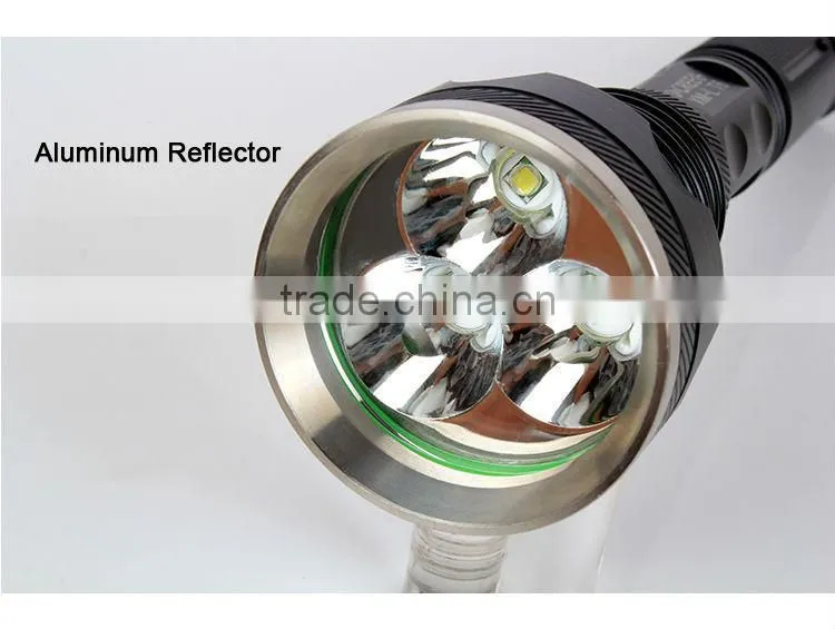 GOREAD Y80 High bright rechargeable flashlight 3*XML-T6 5 mode 30W stainless head search products