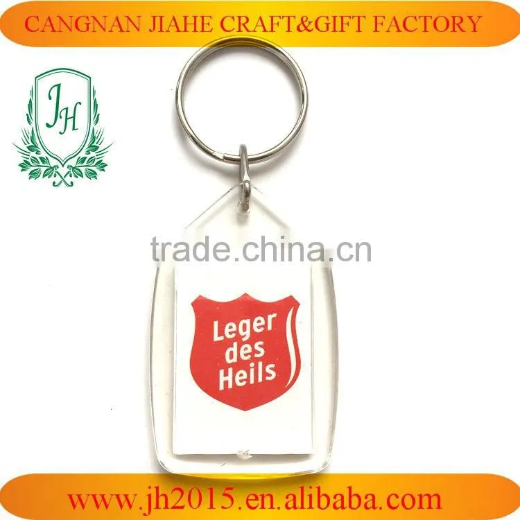Plastic Transparent Blank Insert Photo Picture Keychain Frame Keyring