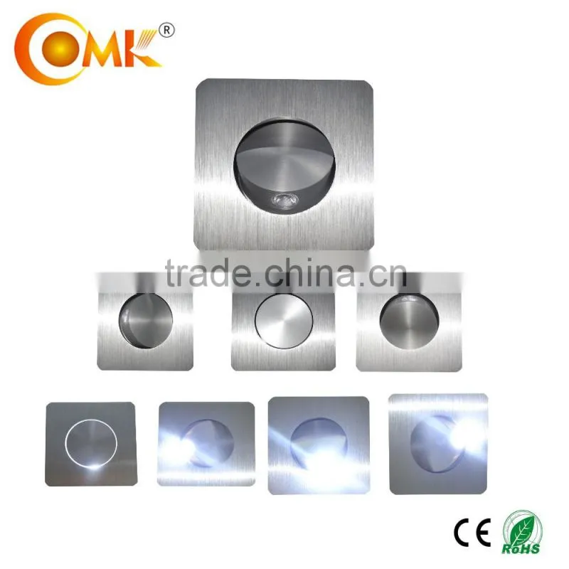 1w mini recessed black wall lamp in hotel