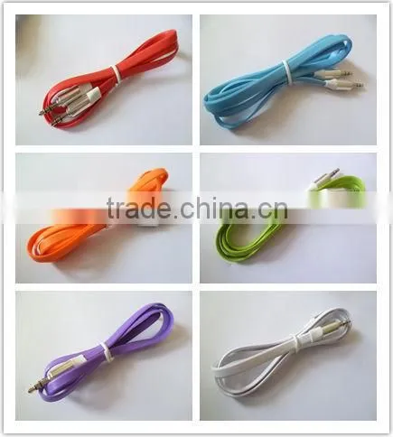 male to male flat noodle audio cable