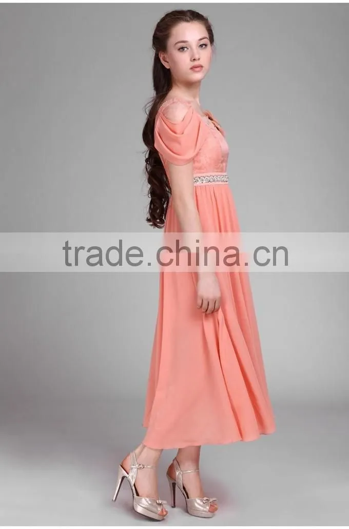 2015 High Quality Lace and Chiffon Design Maxi Dresses Women