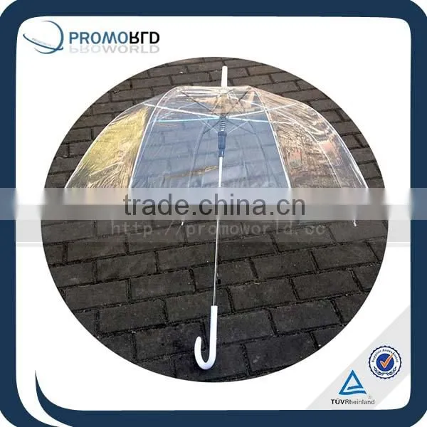 Fashion Clear Transparent Black Bottom Dome Folding Umbrella