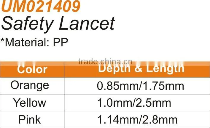 Single Use Safety Disposable Blood Lancet