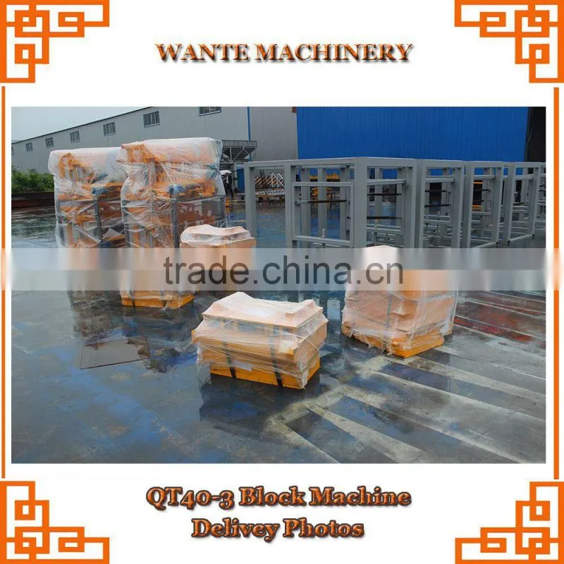 hand operated concrete hollow block making machine QT40-3A mobile block machine hollow block making machine price