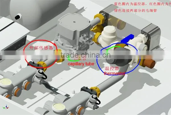 Radiator thermostat head with external sensor