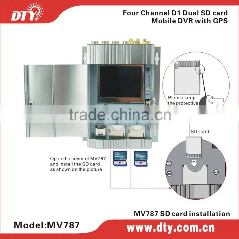 hot sale shenzhen 4 ch SD card car dvr rearview mirror, MV787 series