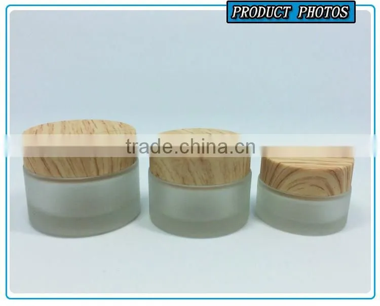 Cylinder frosted glass cream jar