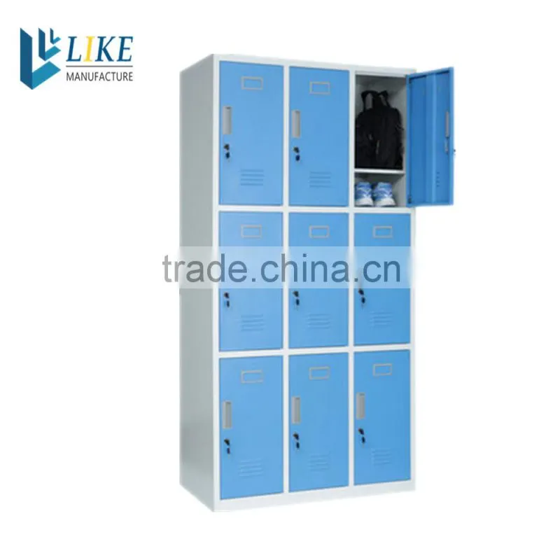 Nine door steel locker cabinet