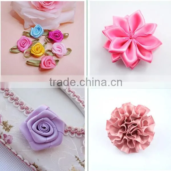 Wholesale handmade satin ribbon flowers making/designs of ribbon flowers