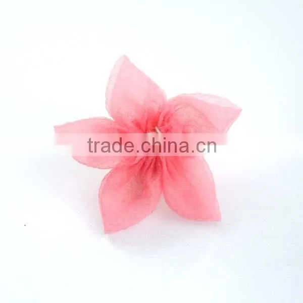 Pearl 5 petals organza ribbon flowers