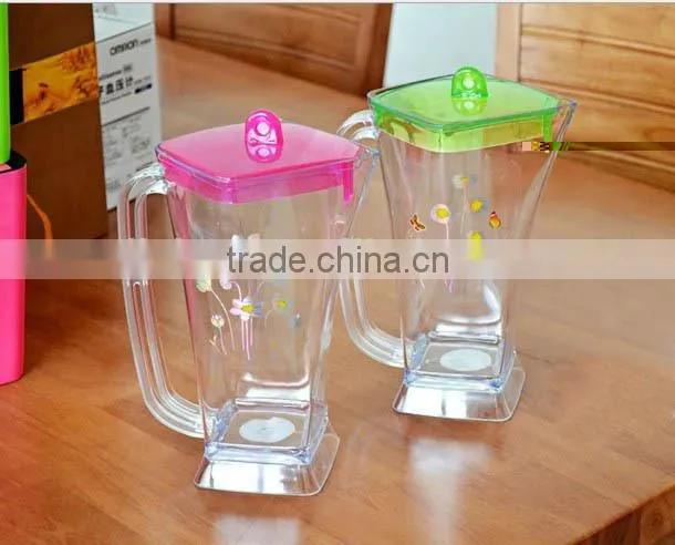 plastic juice jar/plastic lid glass juice jar