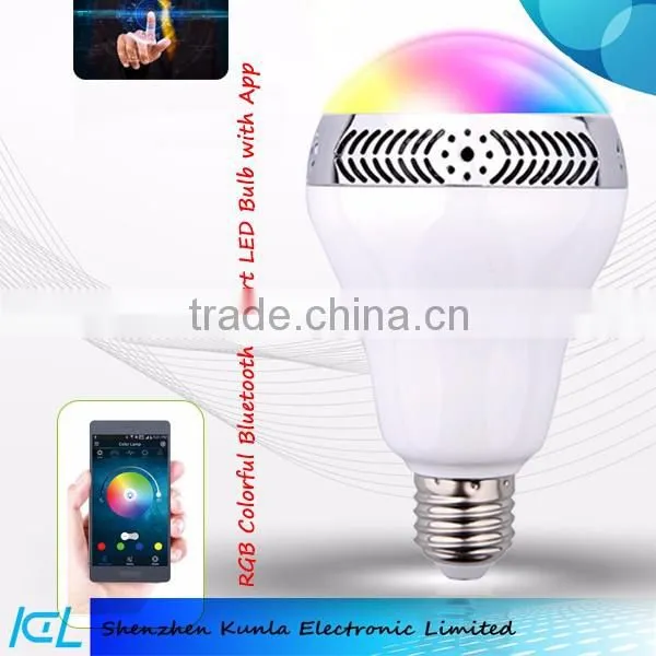 Smart RGB LED Bulb Color Changing Music Bluetooth Speaker With Remote Controled By App