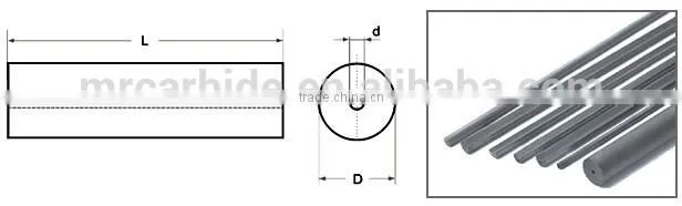 Tungsten Carbide Rod with one straight hole