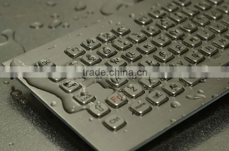Compact Format IP65 Metal Keyboard with Trackball and function keys