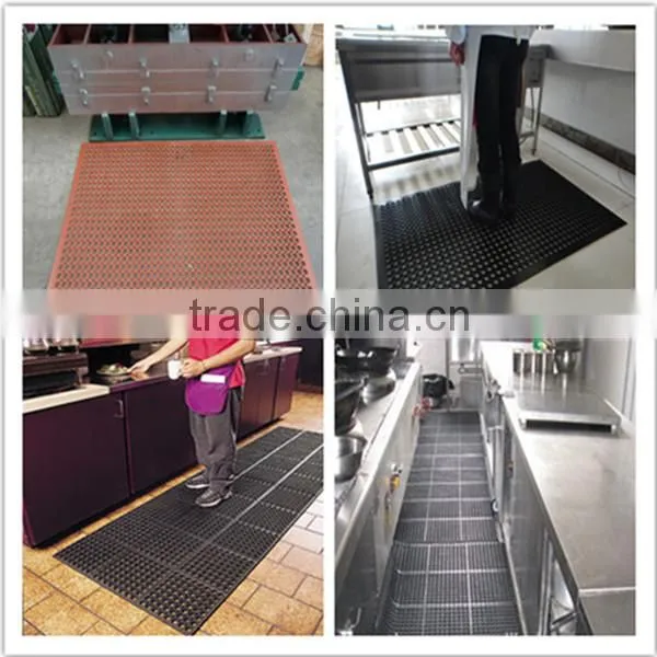 Industry wholesale of safety non slip kitchen rubber anti fatigue mat with hole