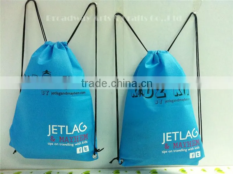 Non woven promotional drawstring shoe bags for shopping
