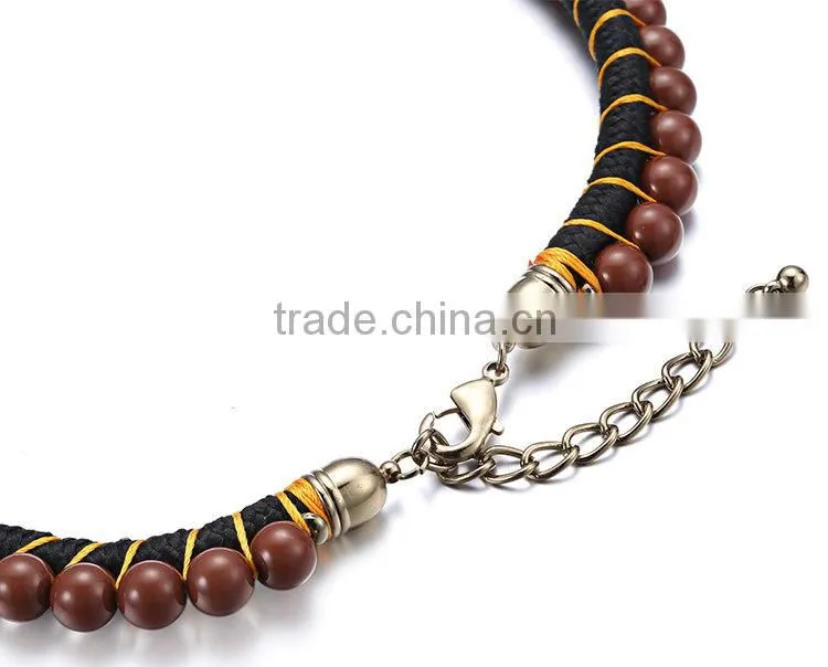 Handmade necklace rope chain colorful crystal pendantethnic necklace 2015 luxury crystal inlaid bijoux femme NL13562