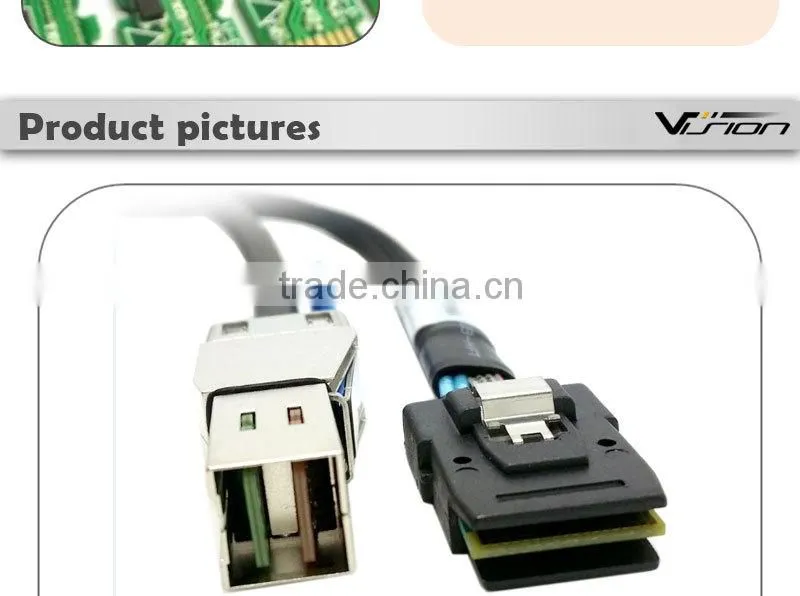 1m 28AWG Mini SAS SFF external 8087 to HD SFF 8644 12Gbps cable