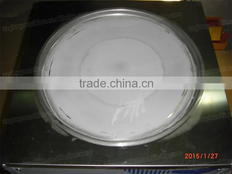 Professional single flat round ice pan stainless steel fried ice cream machine for commercial
