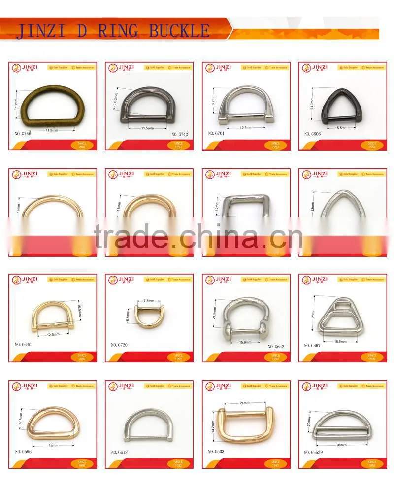 Shiny fashion metal forged one slotted d ring