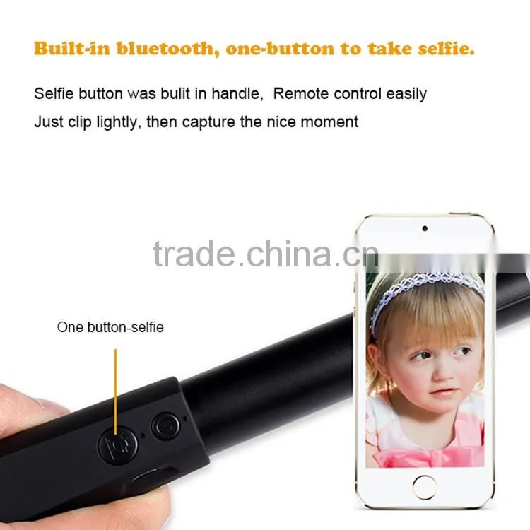 smart phone monopod flexible monopod Camera Selfie Stick With Bluetooth