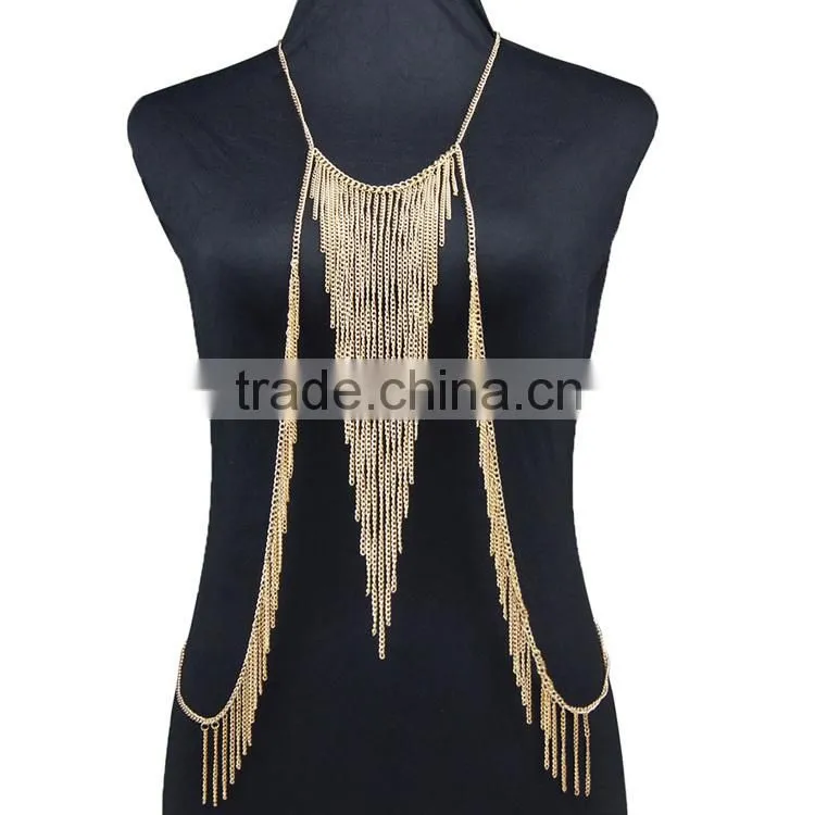 instock free sample women sexy body chain jewerly