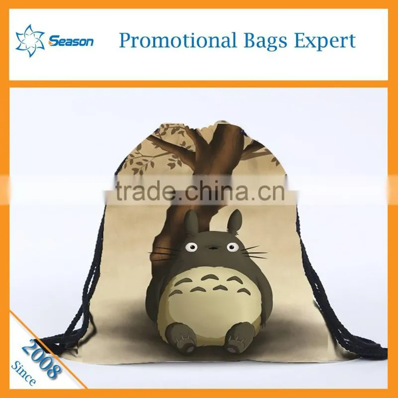 Kids cartoon picture of school bag eco shopping bag printed shopping bags