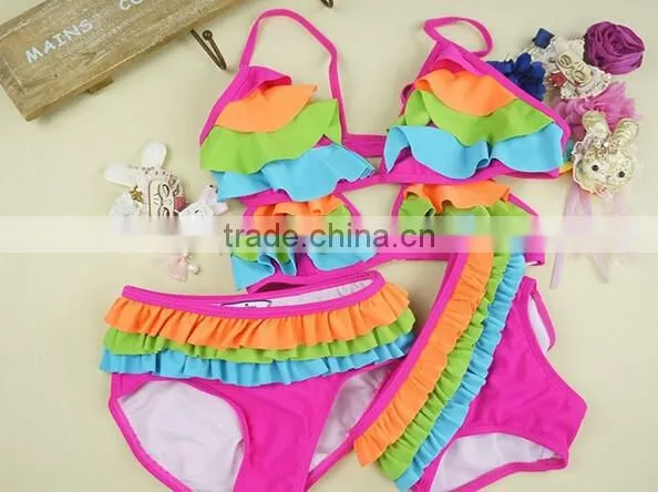 2016 2X Kid Girl Beachwear Bikini Chlidren Bowknot Swimwear Children Sling Bikini Swimsuit