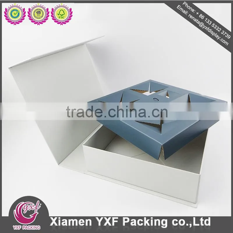Foil Stamping overflap rigid packaging paper box, rigid box