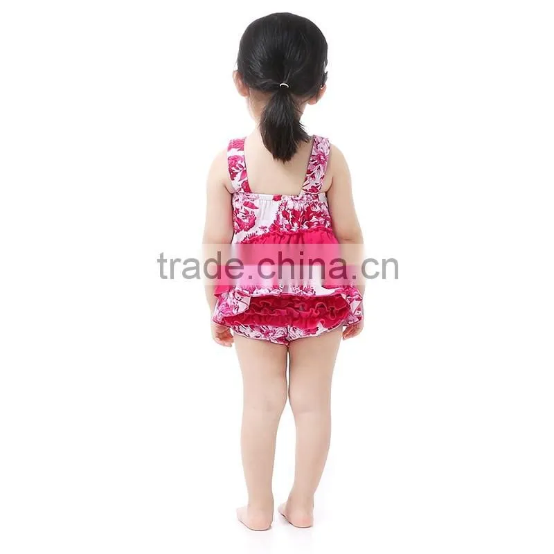 children clothing 2016 pink floral swing top set newborn baby clothes