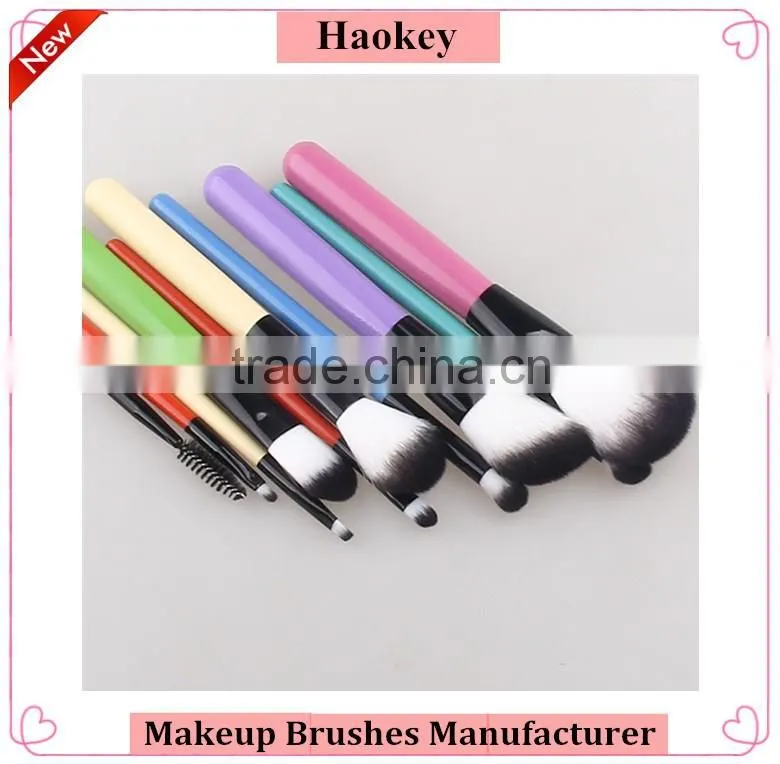 2016 new and popular colorful handle 10pcs nylon hair travel kit Makeup brush set