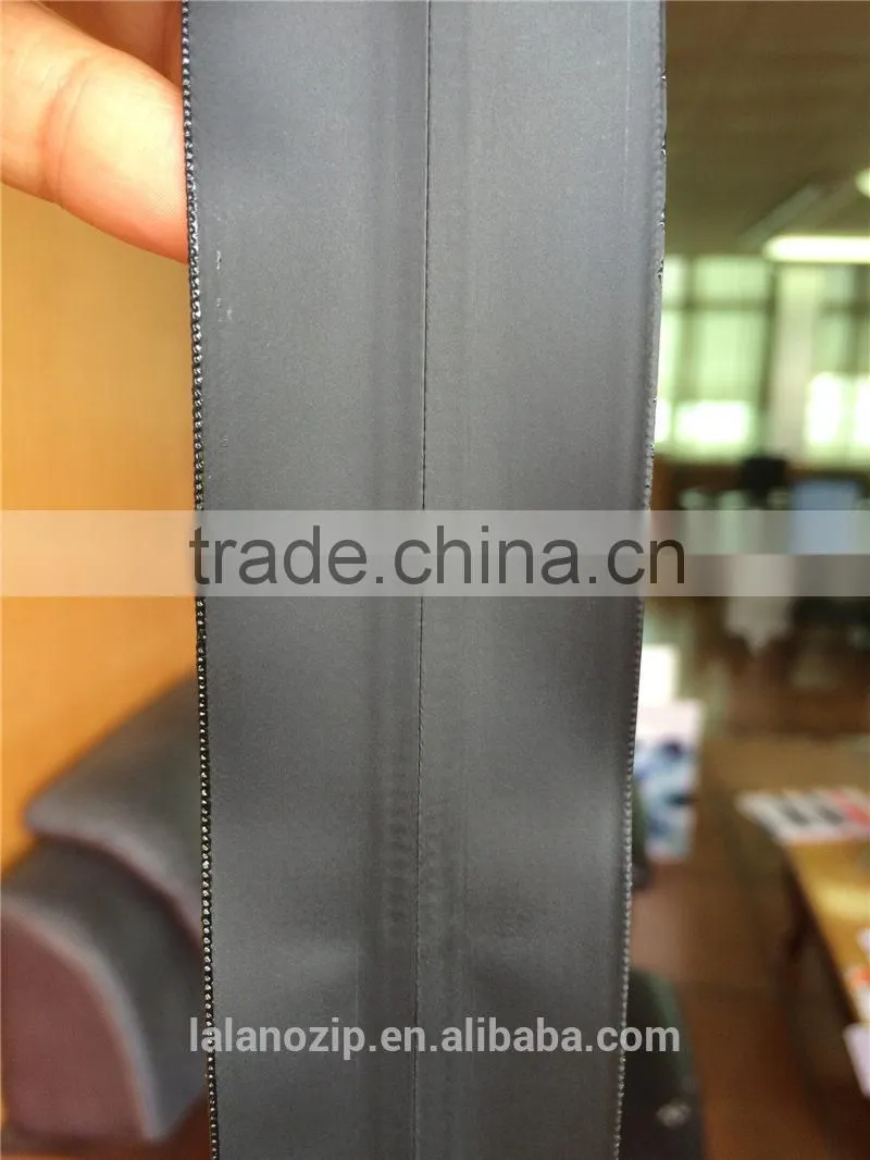 very flat black dull splashwaterproof TPU-coated #8 nylon zipper chain for luggage and suit case