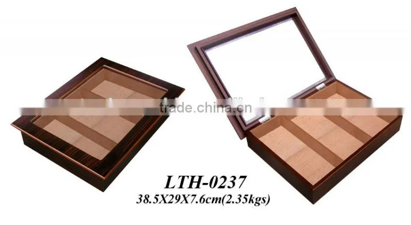 Cigarette Display wooden window Glass Empty cigar box