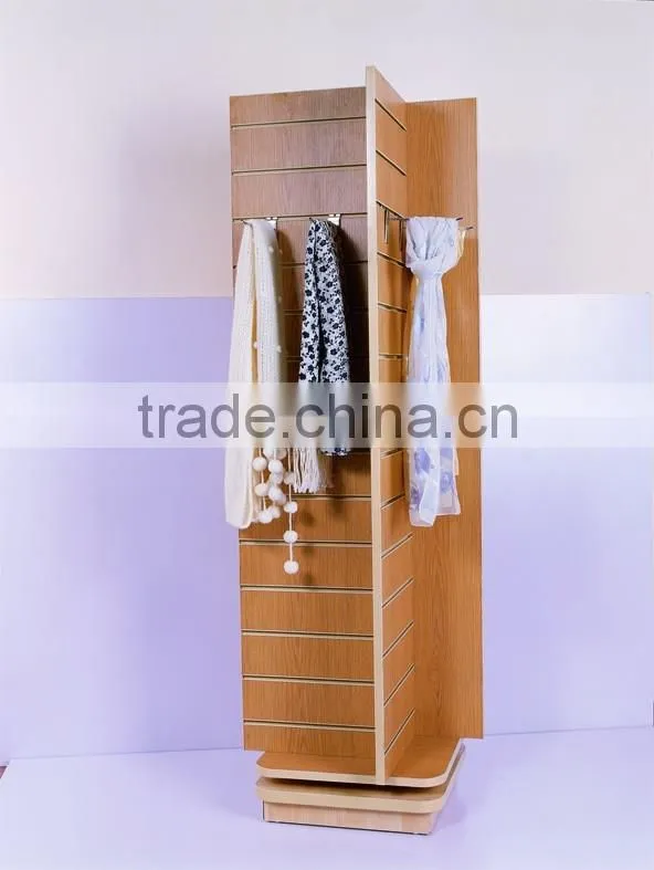 Commercial Maple MDF Slatwall Scarf Shop Display Rack