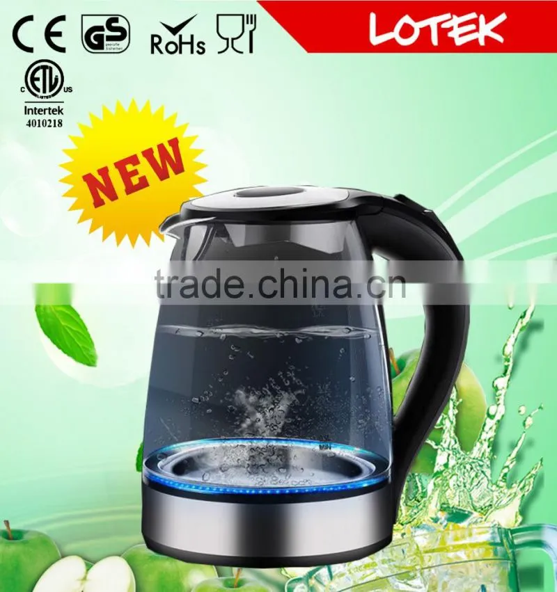 striking blue led glass electirc kettle with 1.7L volume