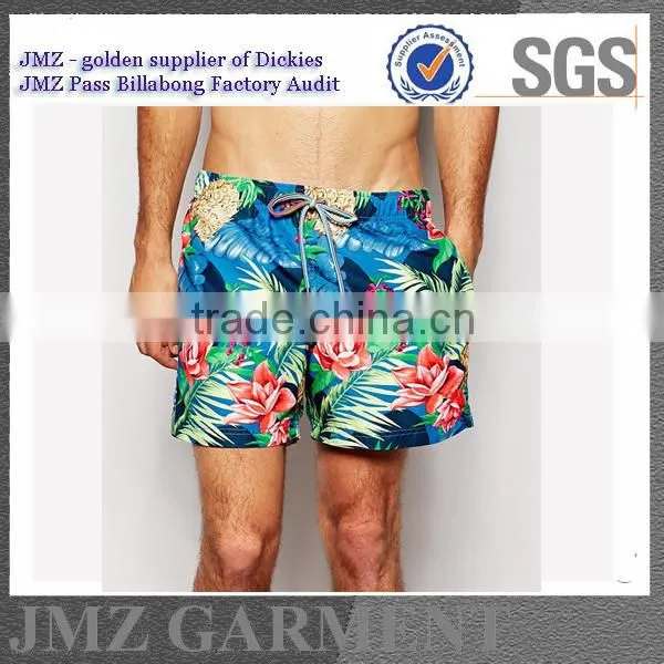 wholesale OEM swimming pants for men polyester swimwear with your own print design new 2015 low moq on sale