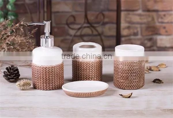 DFC new decal ceramic 4pcs bathroom set
