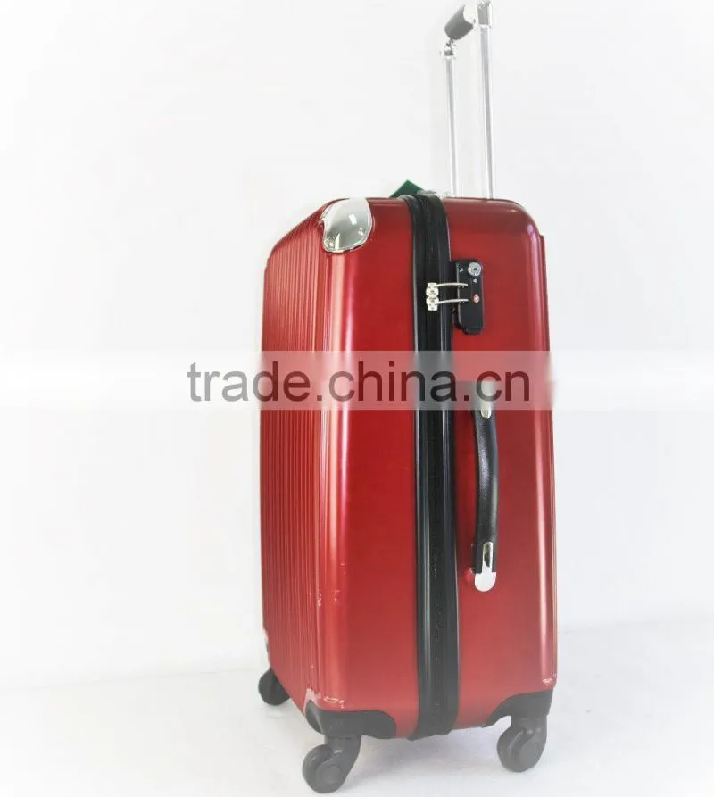 Shinny vertical bar ABS+PC fashion trolley luggage