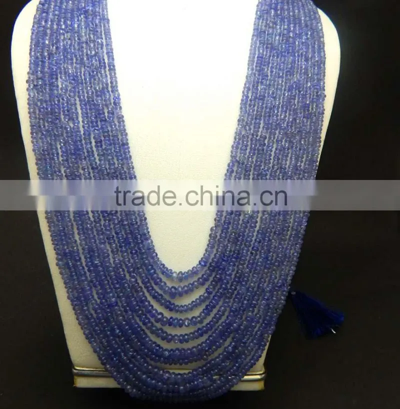 Natural Royal Blue Tanzanite Roundel Smooth Beads