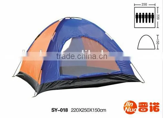 6 person single layer one door camping tent