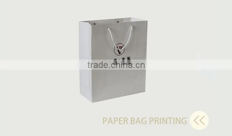Custom printed logo white paper bags