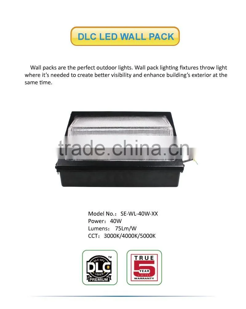 2016 led-outdoor-lighting waterproof wall lights 40W LED Wall Pack Light