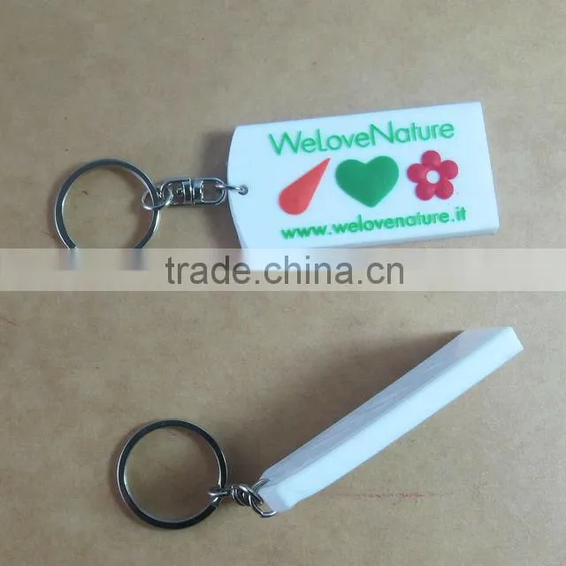 Hot sale concave logo silicone bracelet keychain, silicone wristband keyring