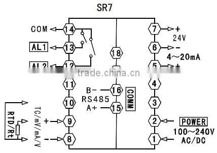 Digital pressure controller and indicator with RS485 communication