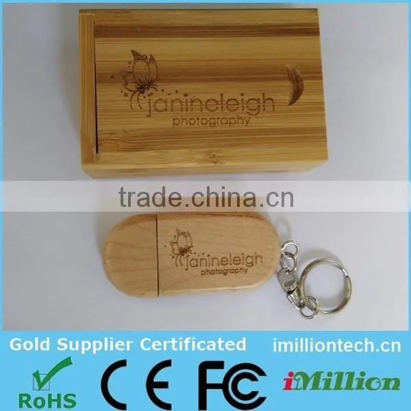 Photography USB Wood, Wooden USB Photography with Logo Print Wooden USB Gift Box