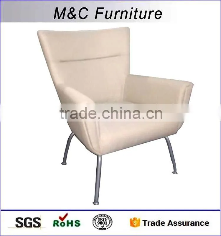 Leisure meeting room white fabric guest chair without wheels