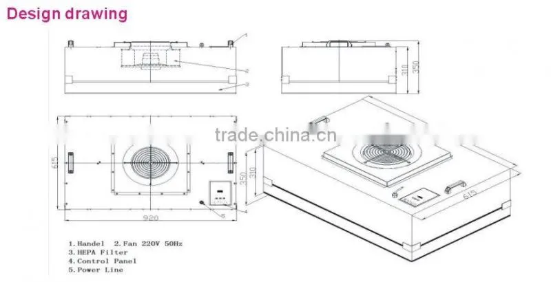 Small 100 clean class Clean room booth with FFU