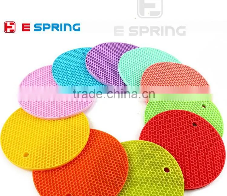 Durable Silicone Heat Resistant Mat Pot Holder Mat Trivet Multi-purpose Round