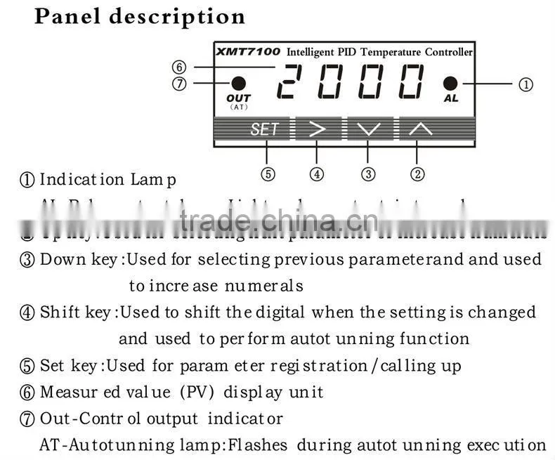 XMT7100 Enail Panel Size 48*24mm Mini White Led Digital Display Industrial Use DC 12V PID Auto Tuning Temperature Controller
